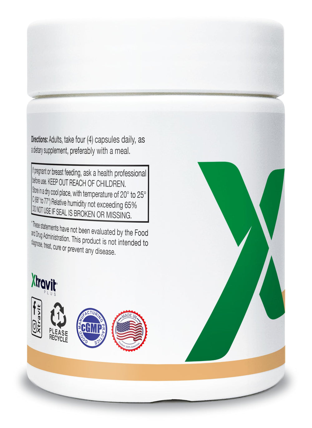 Xtravit Skin Support label highlights non-GMO, clean formula for better absorption