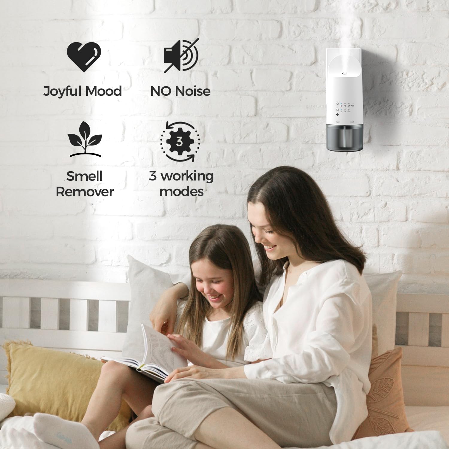 XunliAero wall-mount capable diffuser shows flexible placement options.