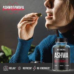 Xwerks Ashwagandha Gummies closeup reveals smooth texture and flavor.