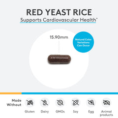 XYMOGEN Red Yeast Rice label confirms third-party testing and purity