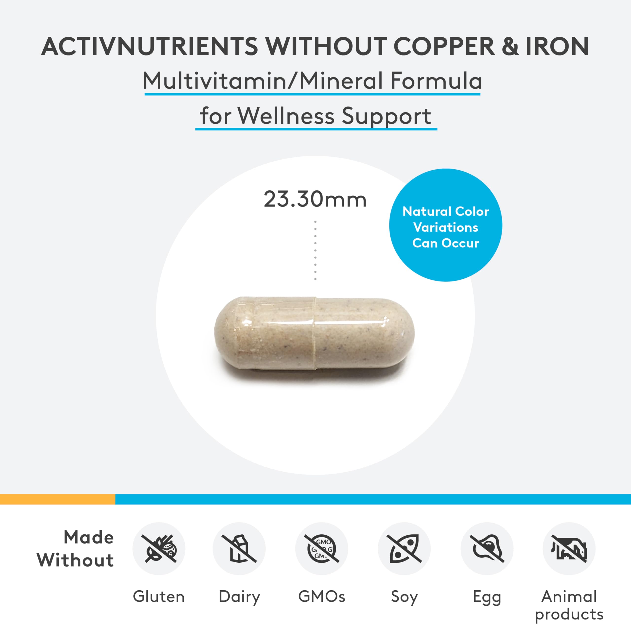 Closeup of XYMOGEN ActivNutrients capsules highlights smooth texture and vegetarian-friendly formulation.