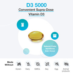 XYMOGEN D3 5000 label closeup highlighting the allergen-free formulation.