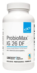 XYMOGEN ProbioMax IG 26 bottle shown for daily probiotic use and gut support.