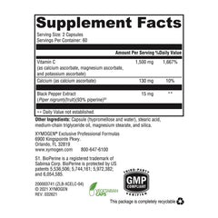 XYMOGEN Xcellent C capsule close-up, showcasing potent antioxidant power and gentle digestion.