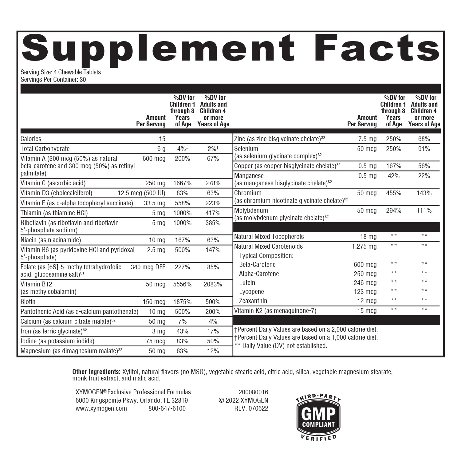 XYMOGEN ActivNutrients allergen-free formulation excluding common triggers