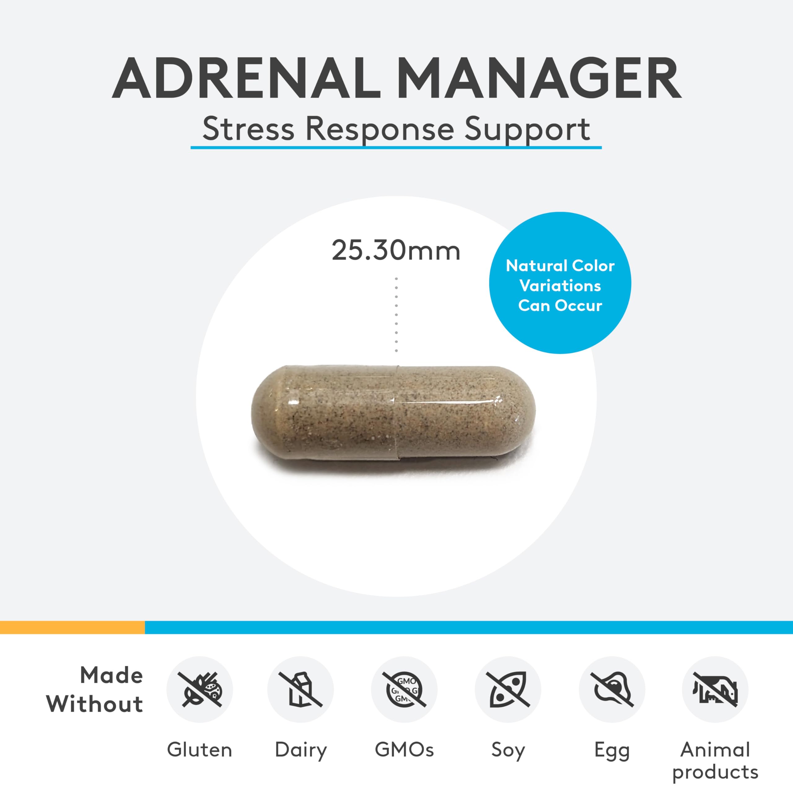 XYMOGEN Adrenal Manager capsules closeup highlights high-potency nutrients