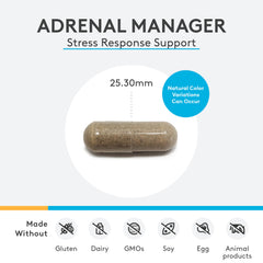 XYMOGEN Adrenal Manager capsules closeup highlights high-potency nutrients