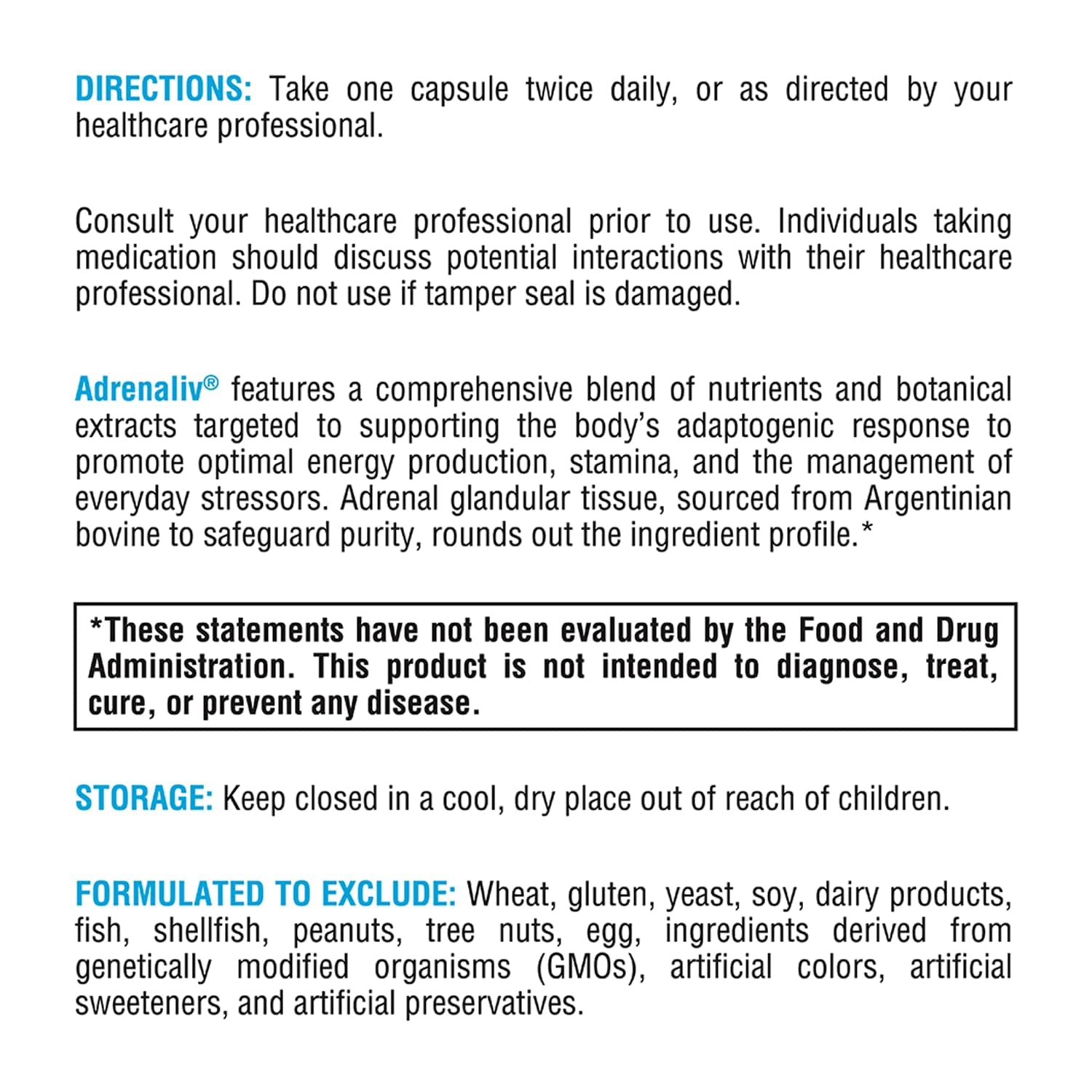 XYMOGEN Adrenaliv bottle with glass ready for daily stamina support