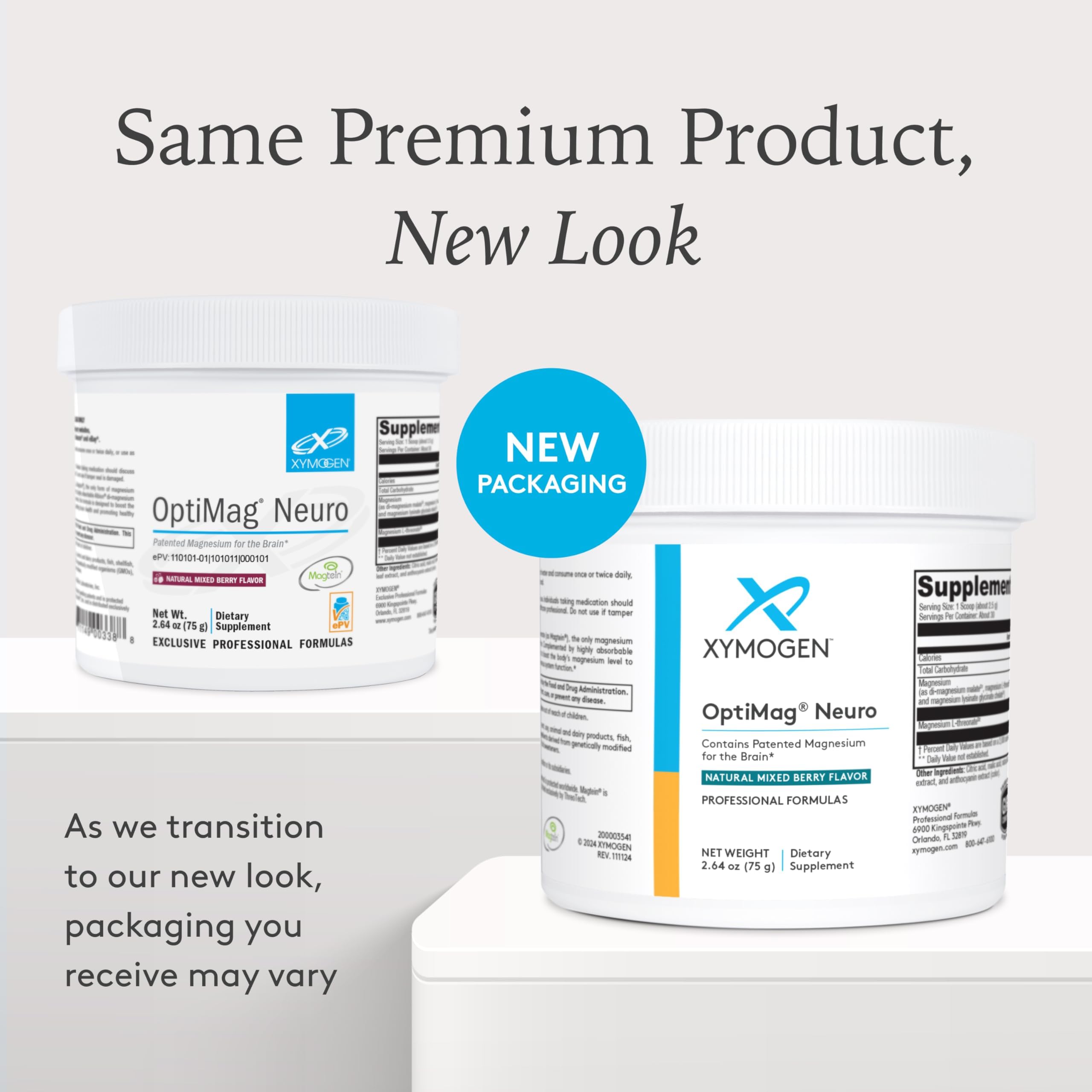 XYMOGEN Adrenaliv label detail indicating gluten-free and GMO-free formulation