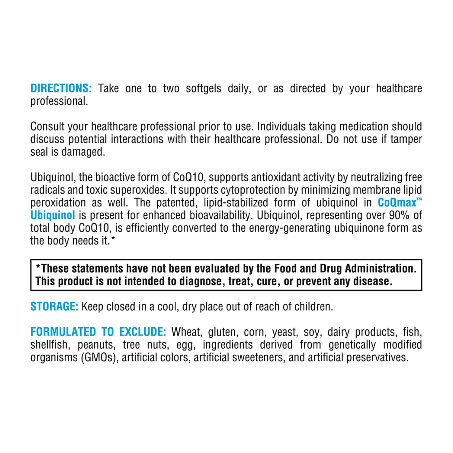XYMOGEN CoQmax 200mg packaging box emphasizing allergen-free formulation.