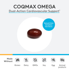 Close-up of XYMOGEN CoQmax Omega softgels for daily intake