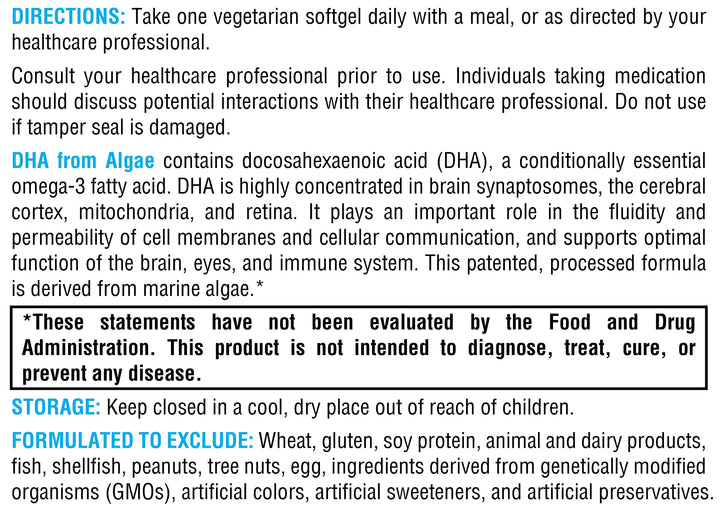 XYMOGEN DHA from Algae softgels vegan-friendly icon signals plant-based omega-3
