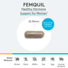 Xymogen Femquil bottle label close-up highlighting methylfolate and DIM ingredients.