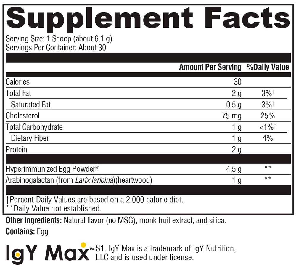 XYMOGEN IG26 Plus DF dairy-free immunoglobulins visual.