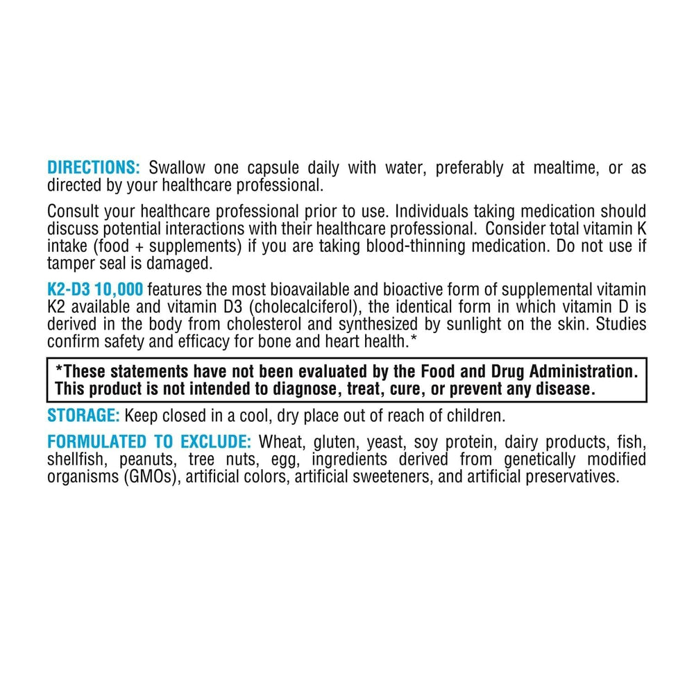 Label on Xymogen K2-D3 shows MK7 formulation and pairing