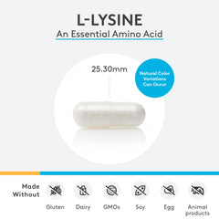XYMOGEN L-Lysine 1000mg capsules package front highlights 500mg per capsule for daily amino acid support.