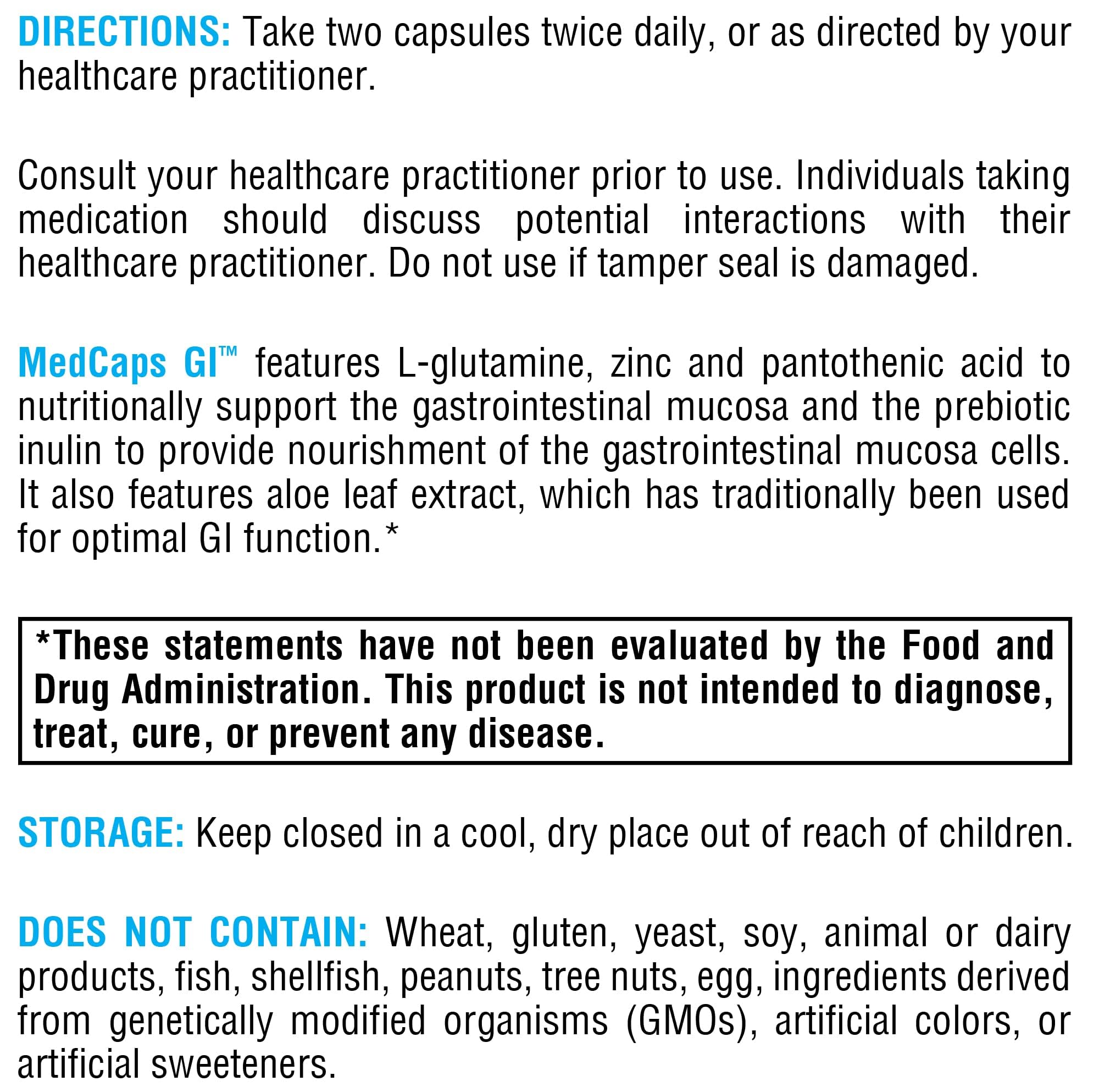 XYMOGEN MedCaps GI gluten-free badge on packaging.