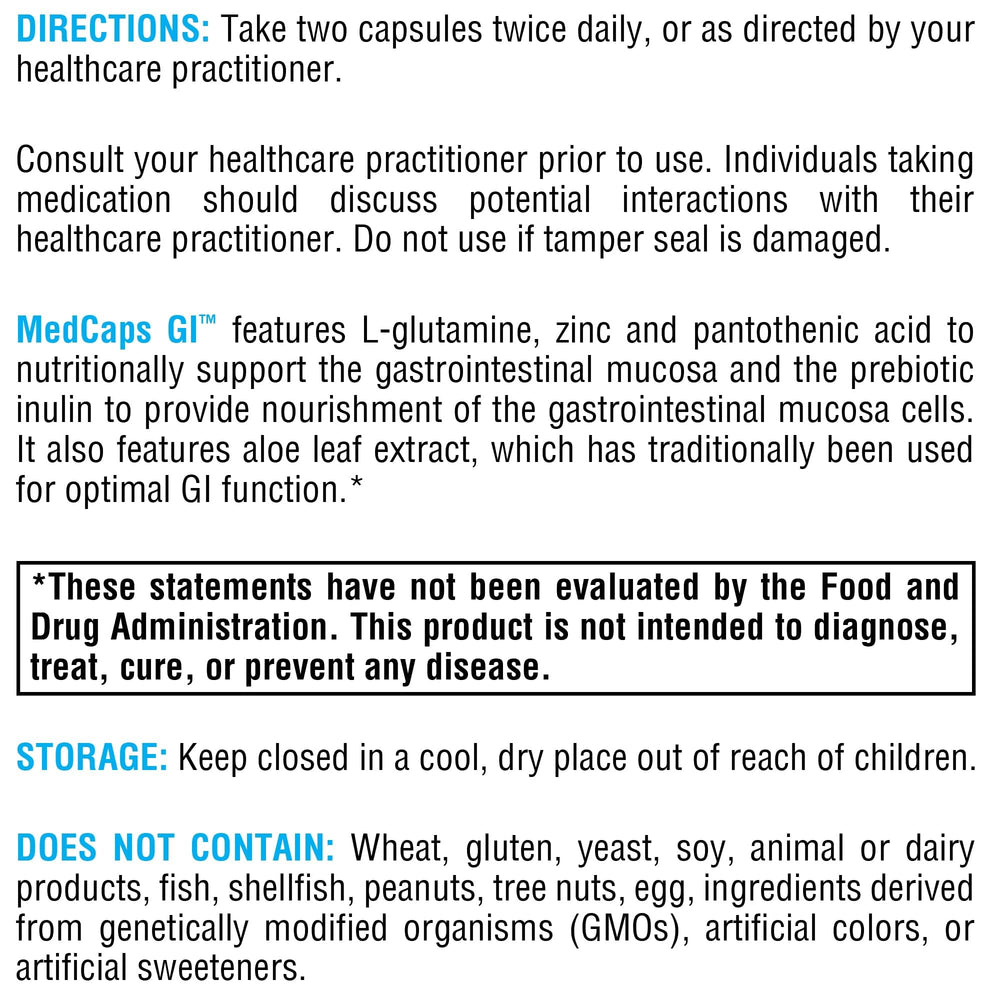 XYMOGEN MedCaps GI gluten-free badge on packaging.