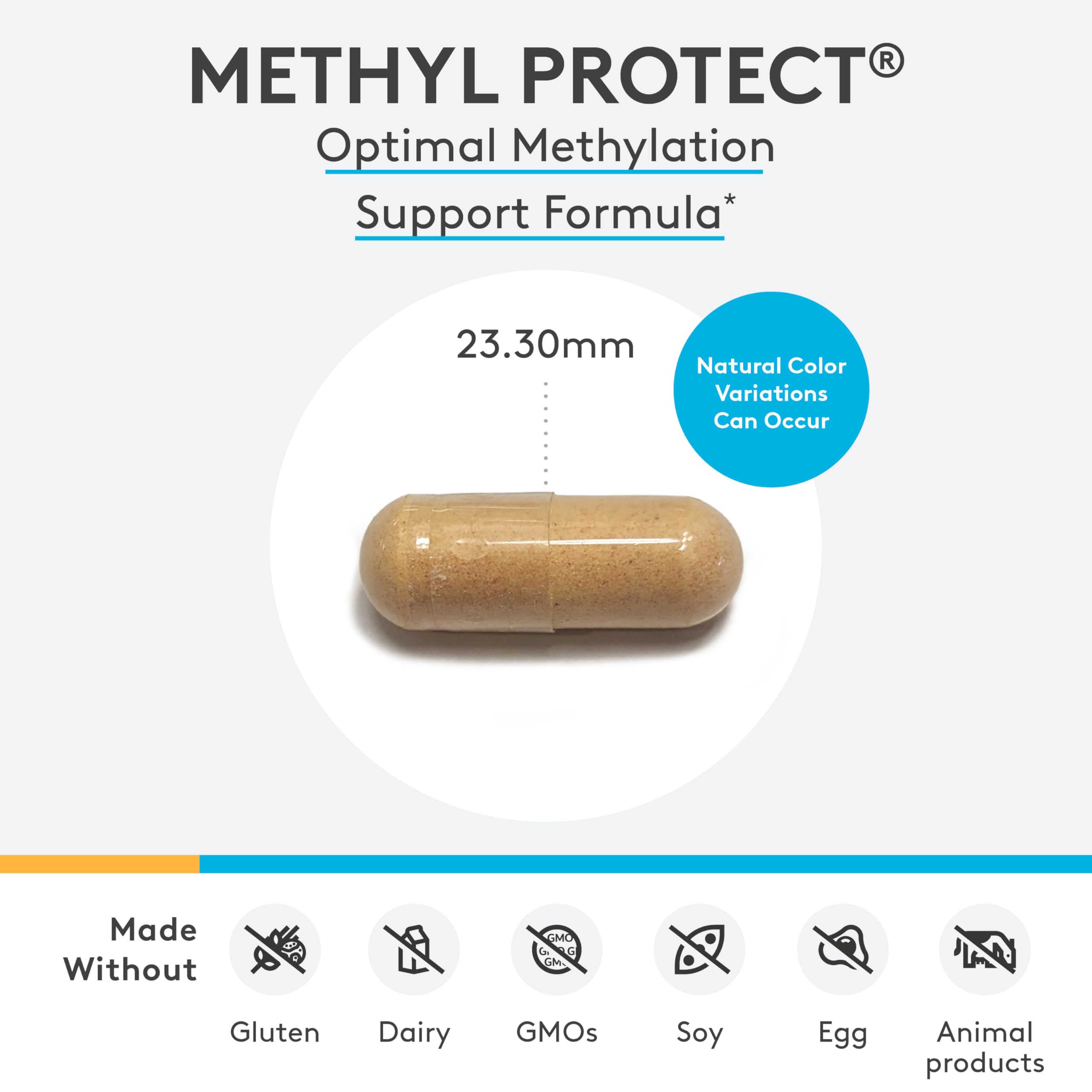 XYMOGEN Methyl Protect label emphasizes homocysteine metabolism support.