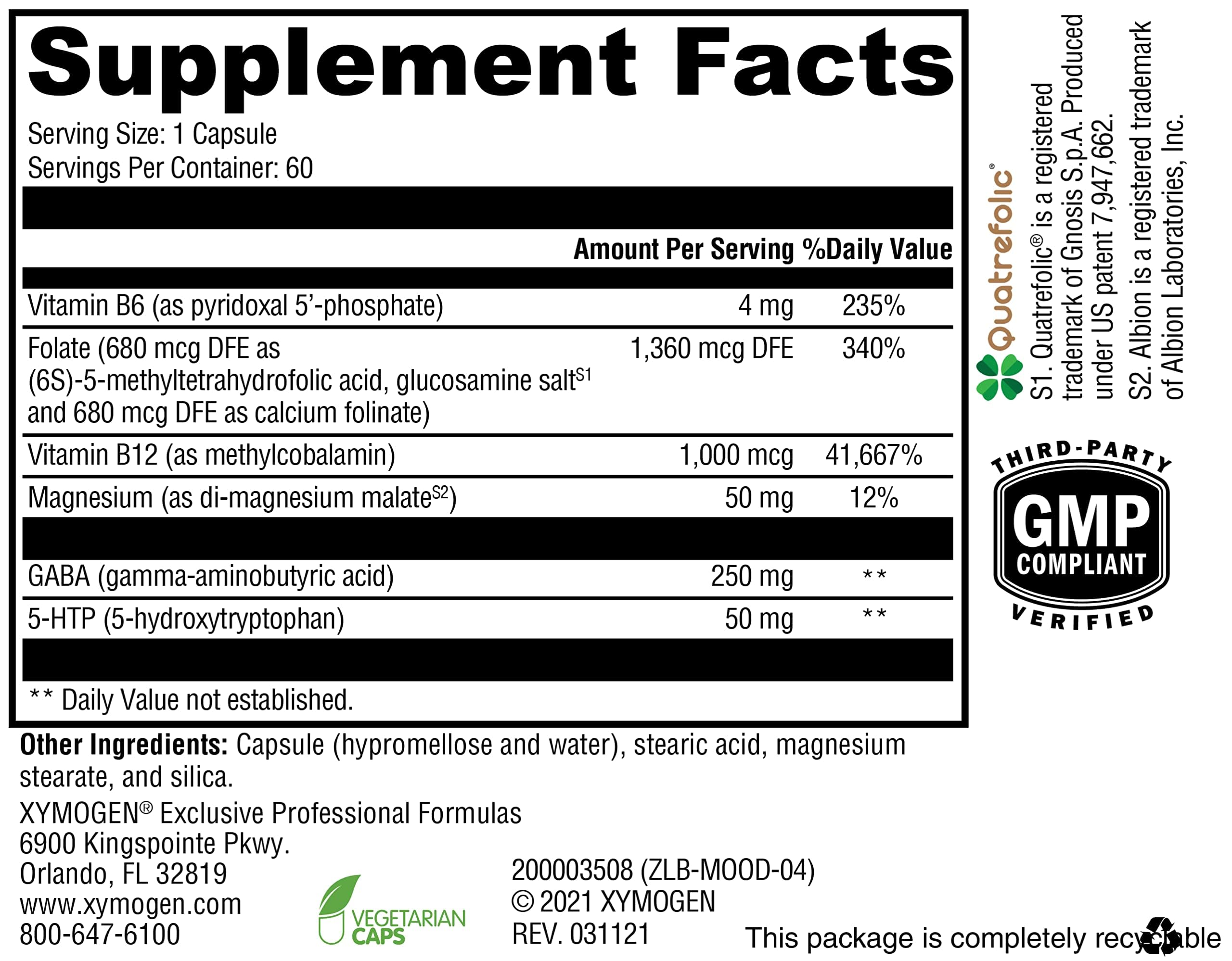 Closeup of XYMOGEN Mood Food bottle cap highlighting easy dosing