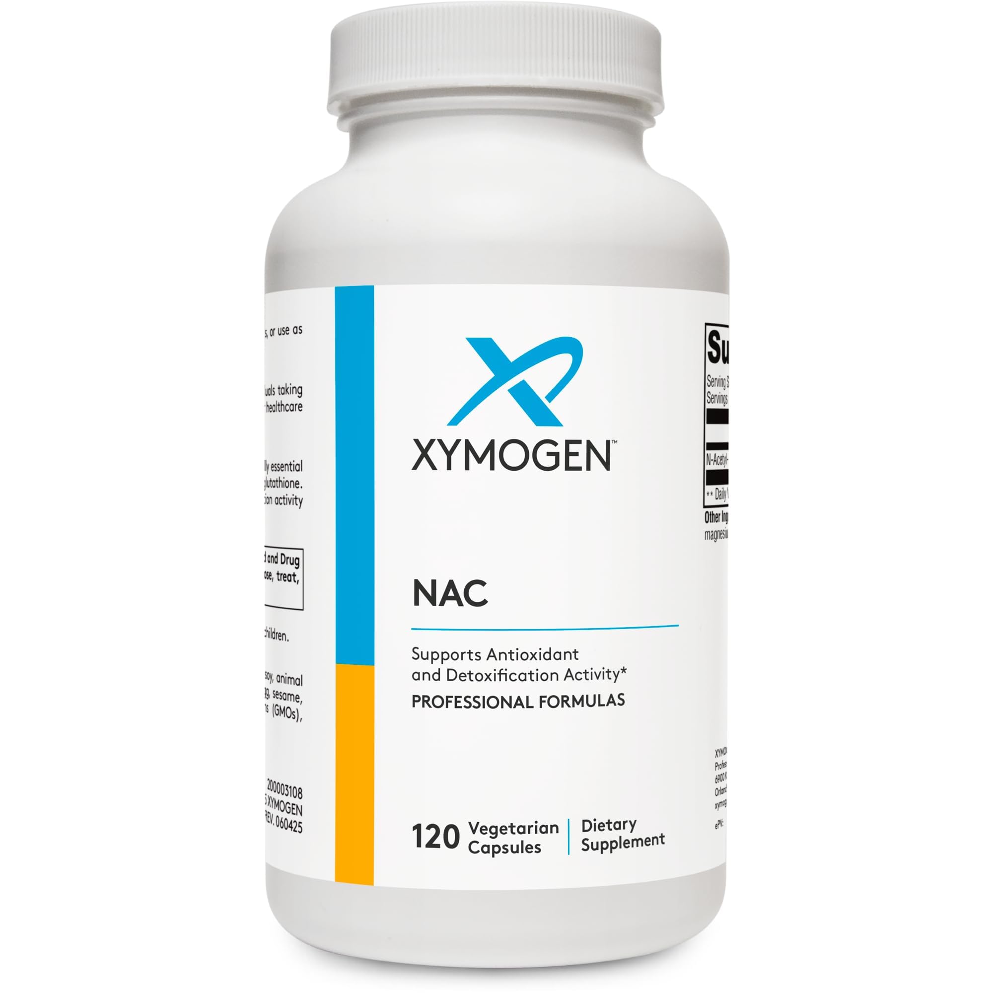 XYMOGEN N-Acetyl-Cysteine 600mg bottle for daily detox support.