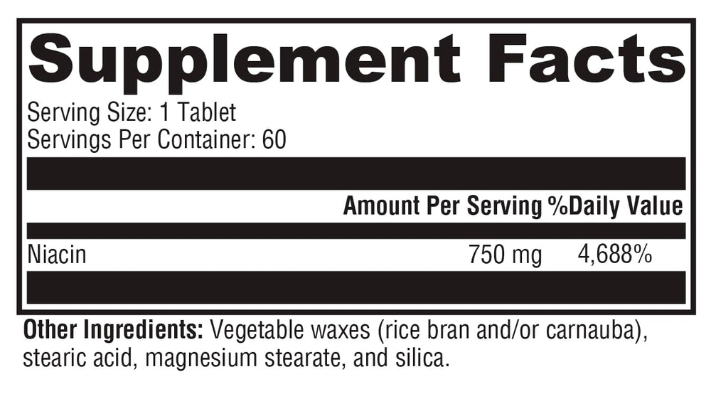 XYMOGEN NiaVasc 750 label detail focused on timing-release claims