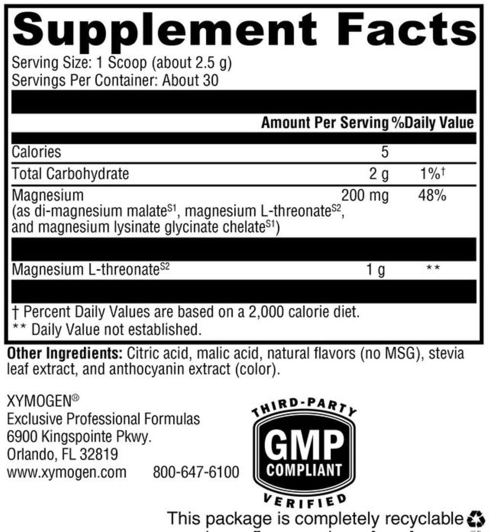 Allergen-free label on OptiMag Neuro bottle for a clean, GMO-free formulation.