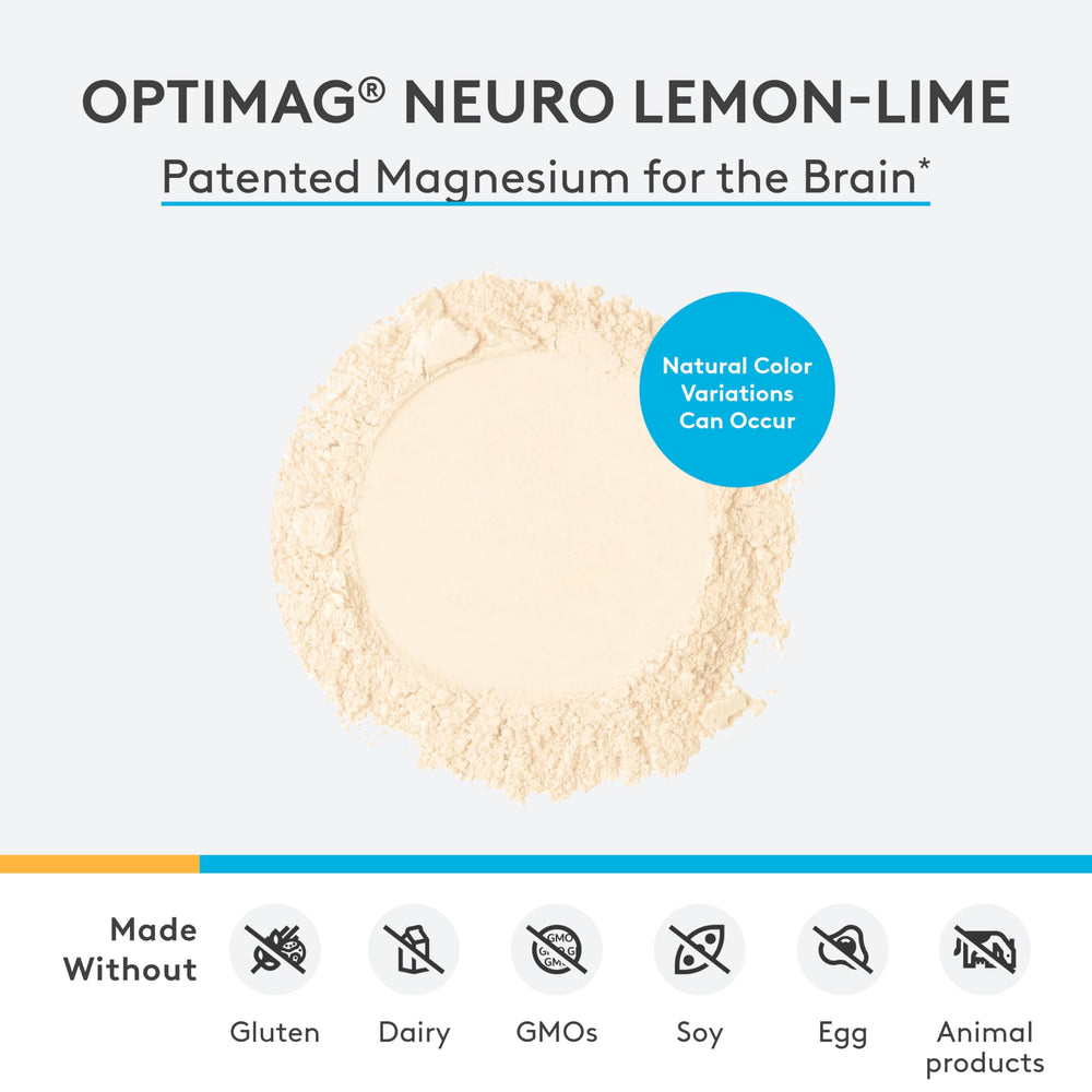 OptiMag Neuro lemon-lime powder scoop for easy daily servings