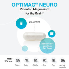 Glass of water beside OptiMag Neuro bottle suggests easy daily use.
