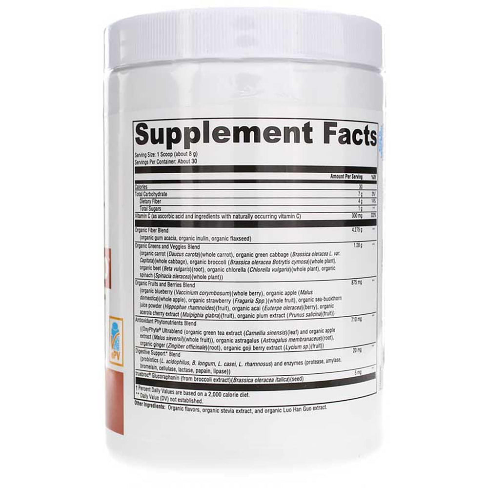 XYMOGEN OrganiX Phytofood scoop pouring into shake for quick nutrition.