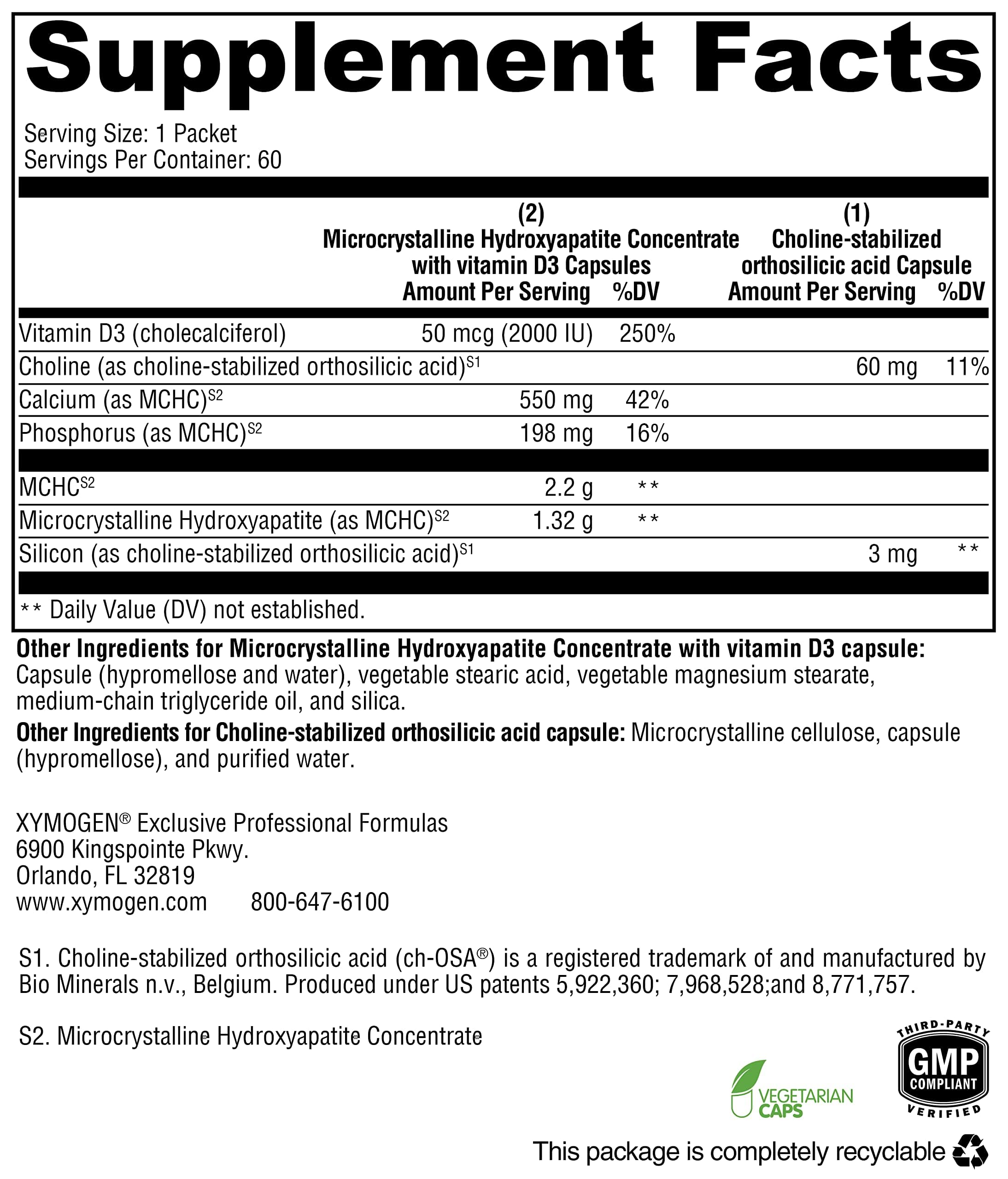 XYMOGEN OSAplex packets collection illustrates a two-product approach for bone maintenance.