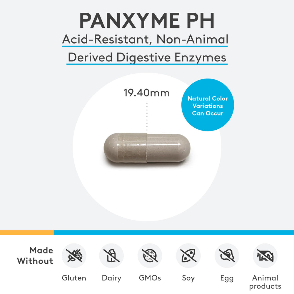 XYMOGEN PanXyme pH label closeup highlighting vegan and gluten-free claims for clean digestion