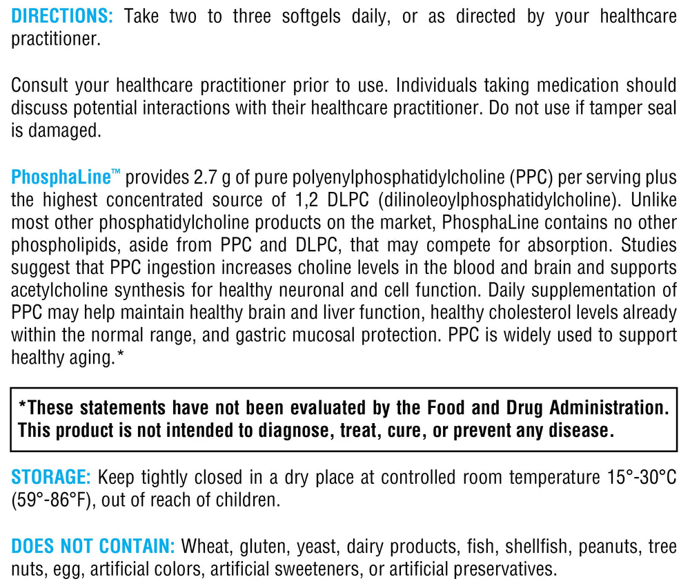 XYMOGEN PhosphaLine box and bottle setup with clean formulation note