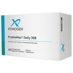 XYMOGEN ProbioMax Daily 30B bottle front showing vegetarian probiotic for daily digestive balance