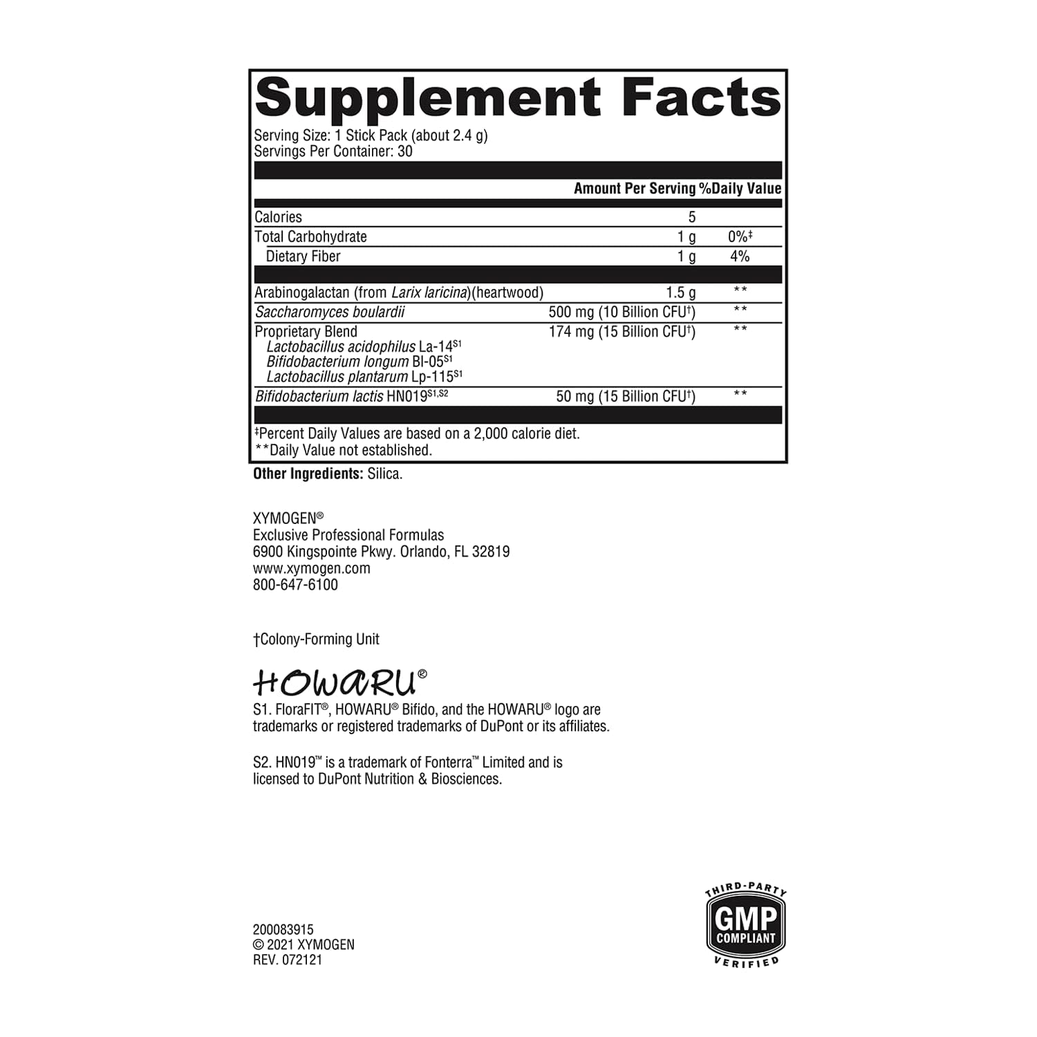 XYMOGEN ProbioMax Plus 40B label-front image highlighting probiotic blend.