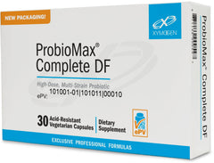 Xymogen ProbioMax 45B bottle shows dairy-free probiotic option for daily gut balance.