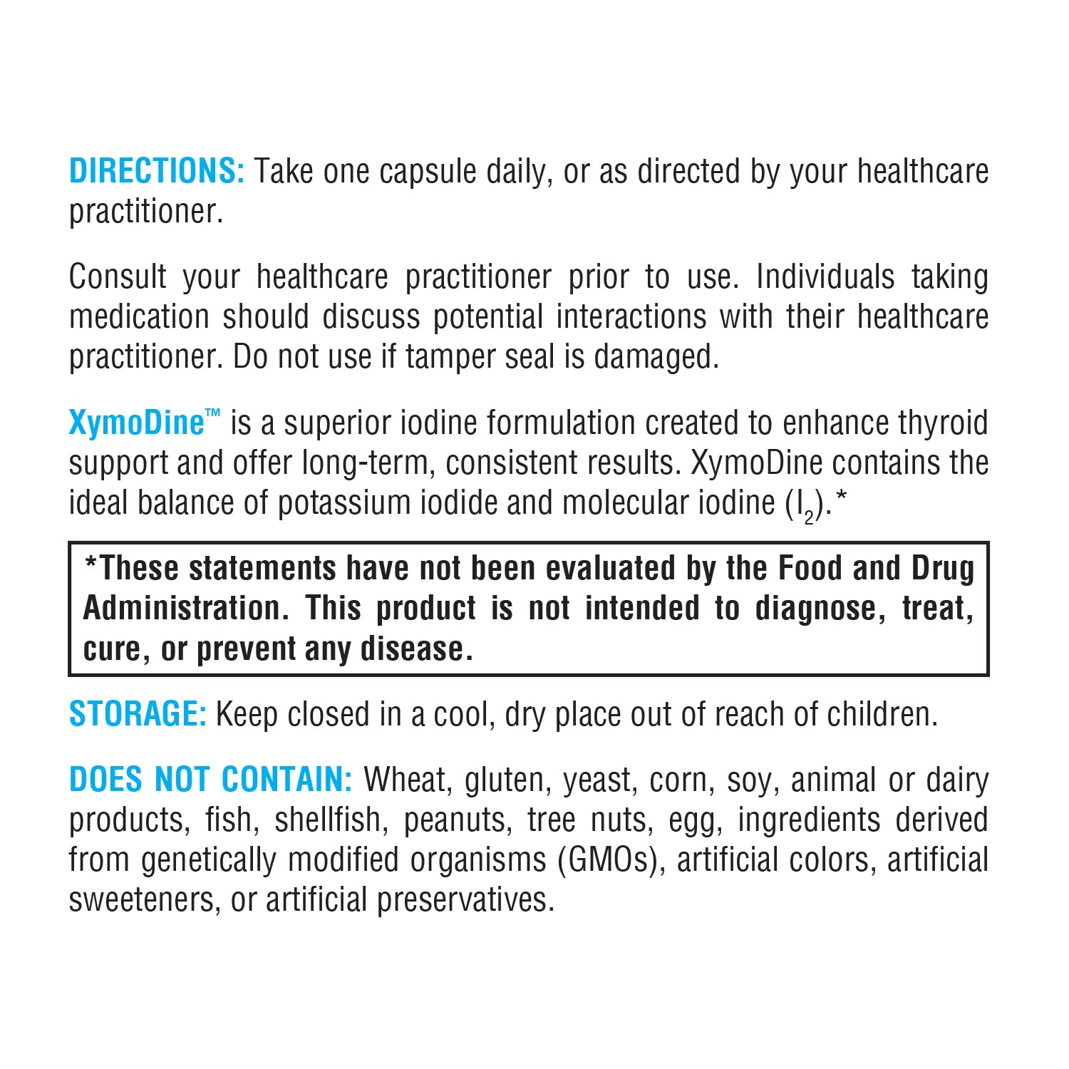 XYMOGEN XymoDine packaging flatlay shows long term thyroid support theme