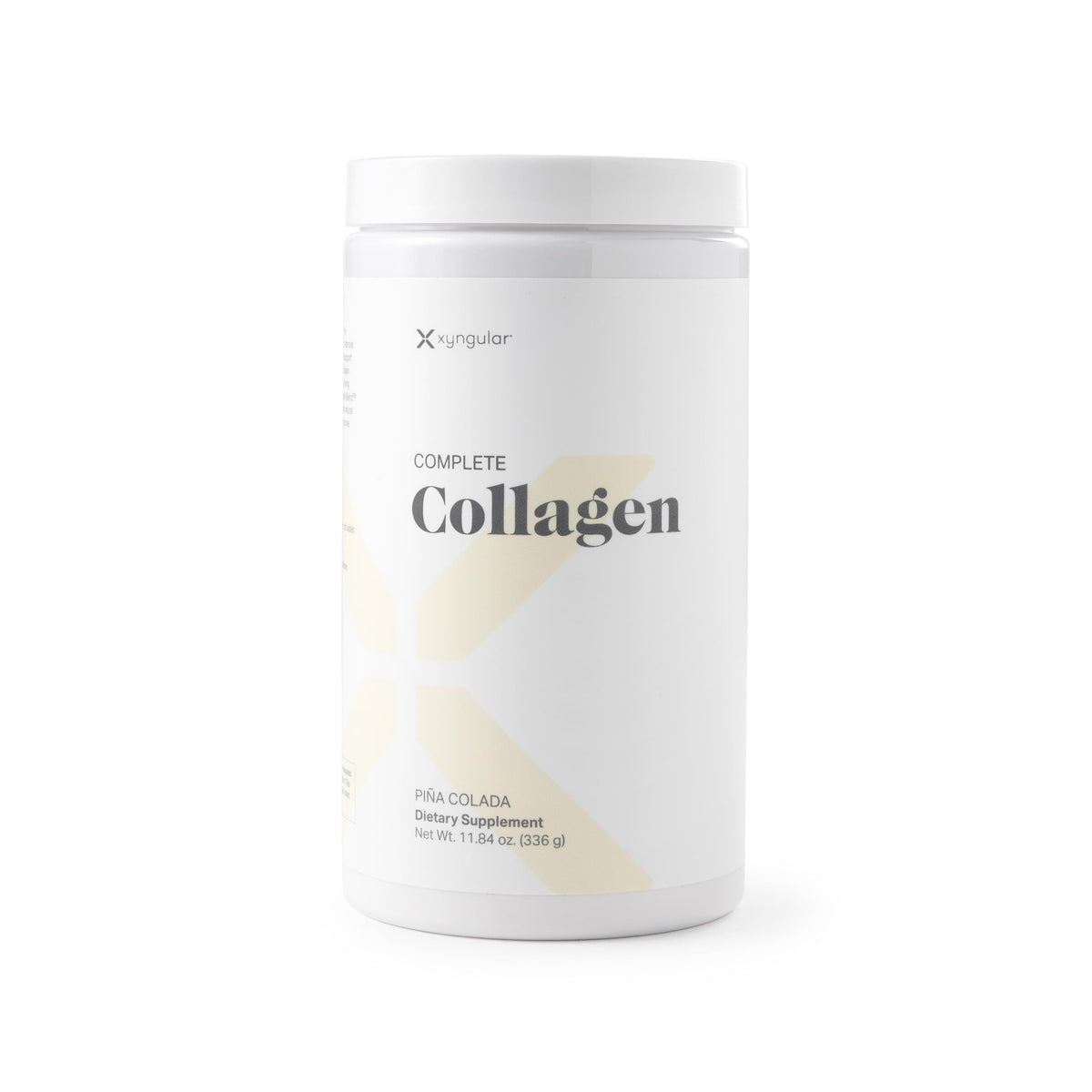 Xyngular Complete Collagen bottle featuring Pina Colada flavor and 30 servings for daily beauty support.