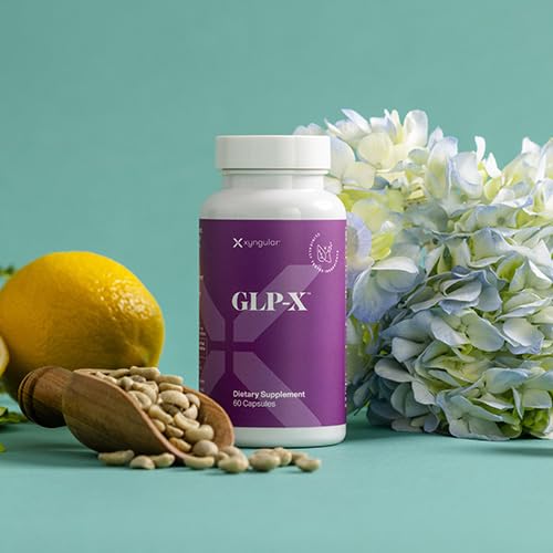 Xyngular GLP-X bottle on desk as convenient daily routine option.