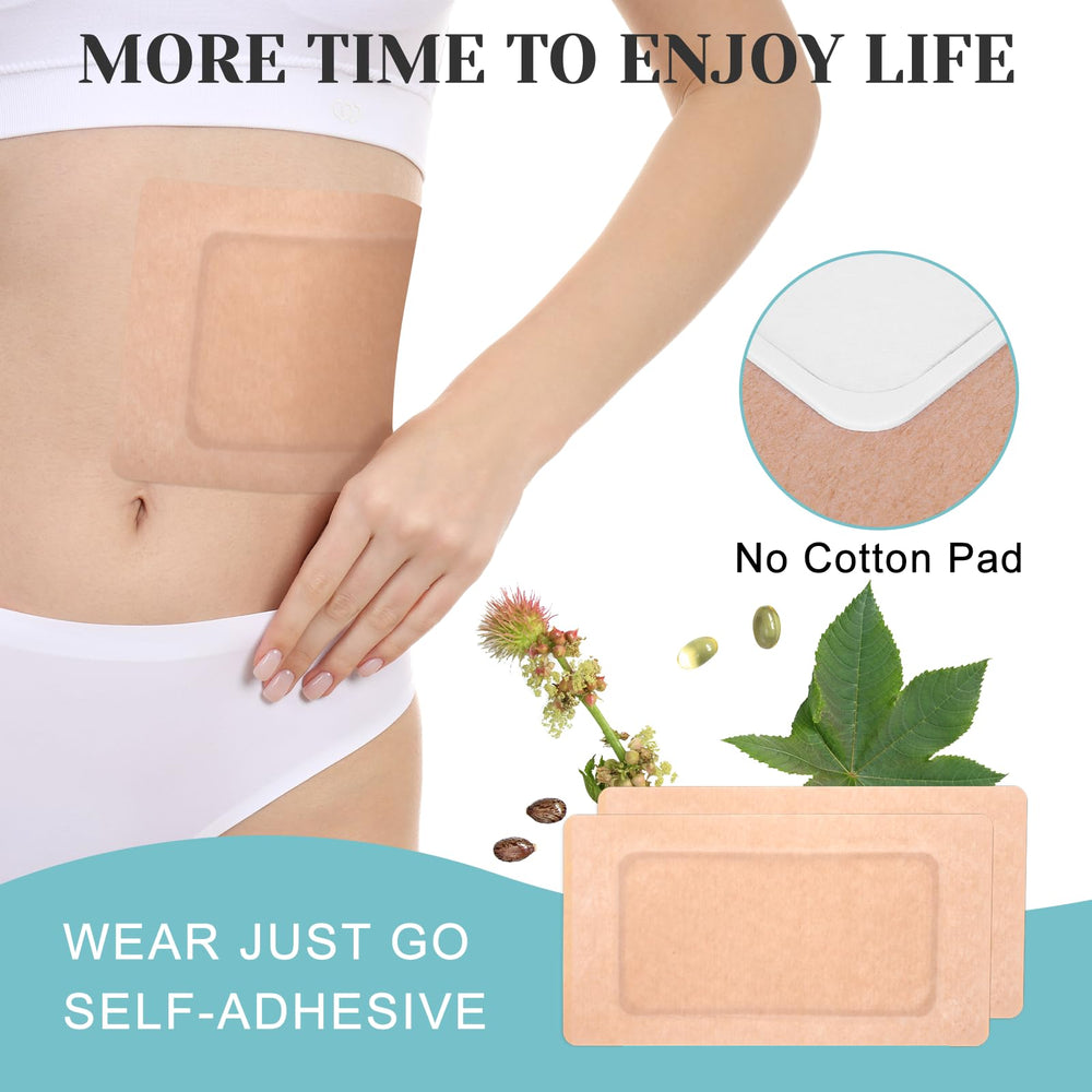 Xyulaan self-adhesive castor oil wrap close-up showing skin-friendly fabric.