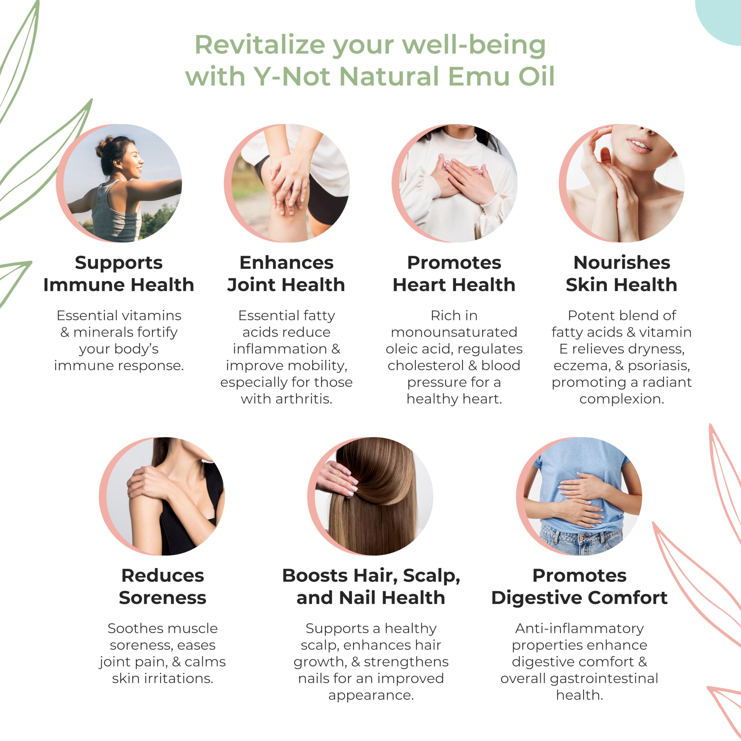 Y Not Natural Emu Oil Capsules daily routine image suggests easy supplementation.