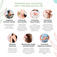 Y Not Natural Emu Oil Capsules daily routine image suggests easy supplementation.