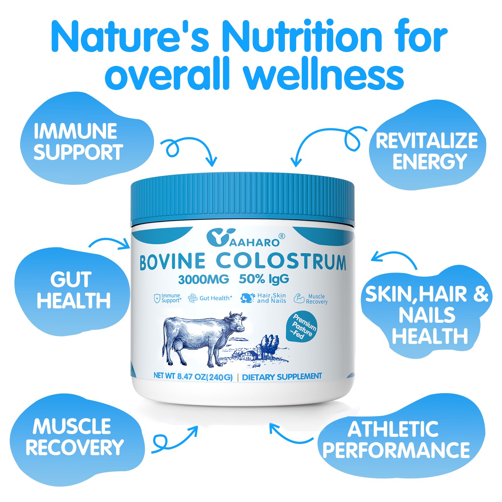 YAAHARO colostrum powder scoop ready for easy serving