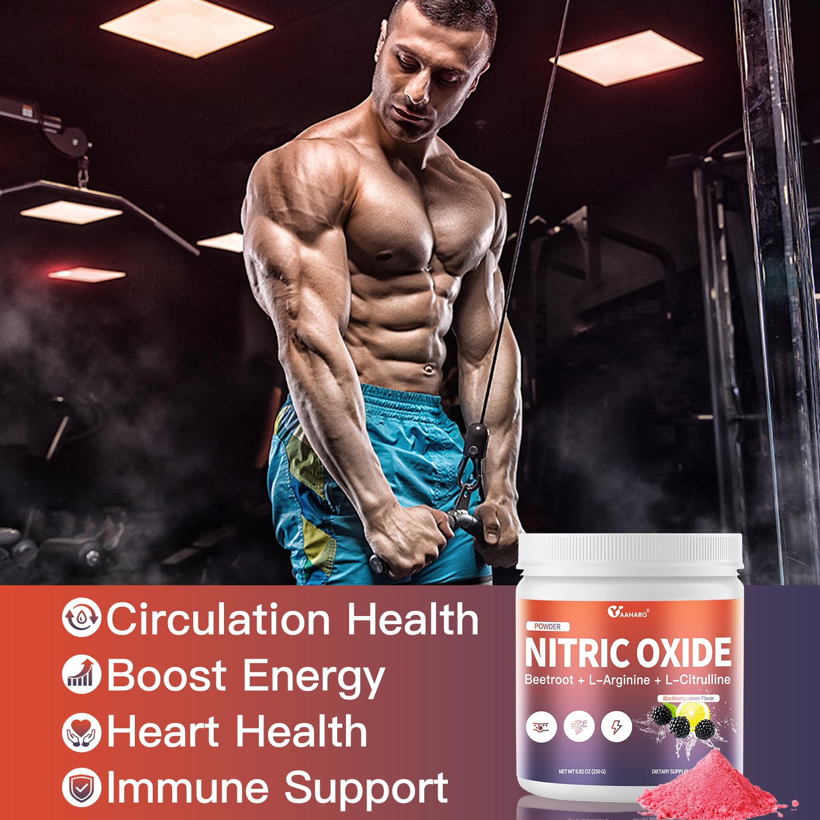 Ready-to-drink YAAHARO Nitric Oxide mix in blackberry lemon flavor