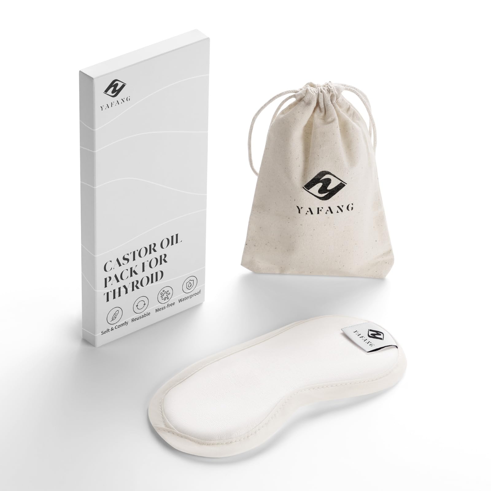 YAFANG Castor Oil Pack packaging includes a storage pouch for tidy keeping