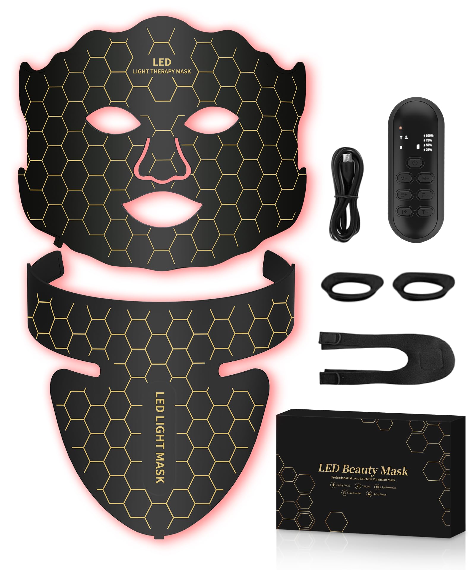 Yahi Red Light Face Mask Kala-01 in black for at-home facial therapy potential