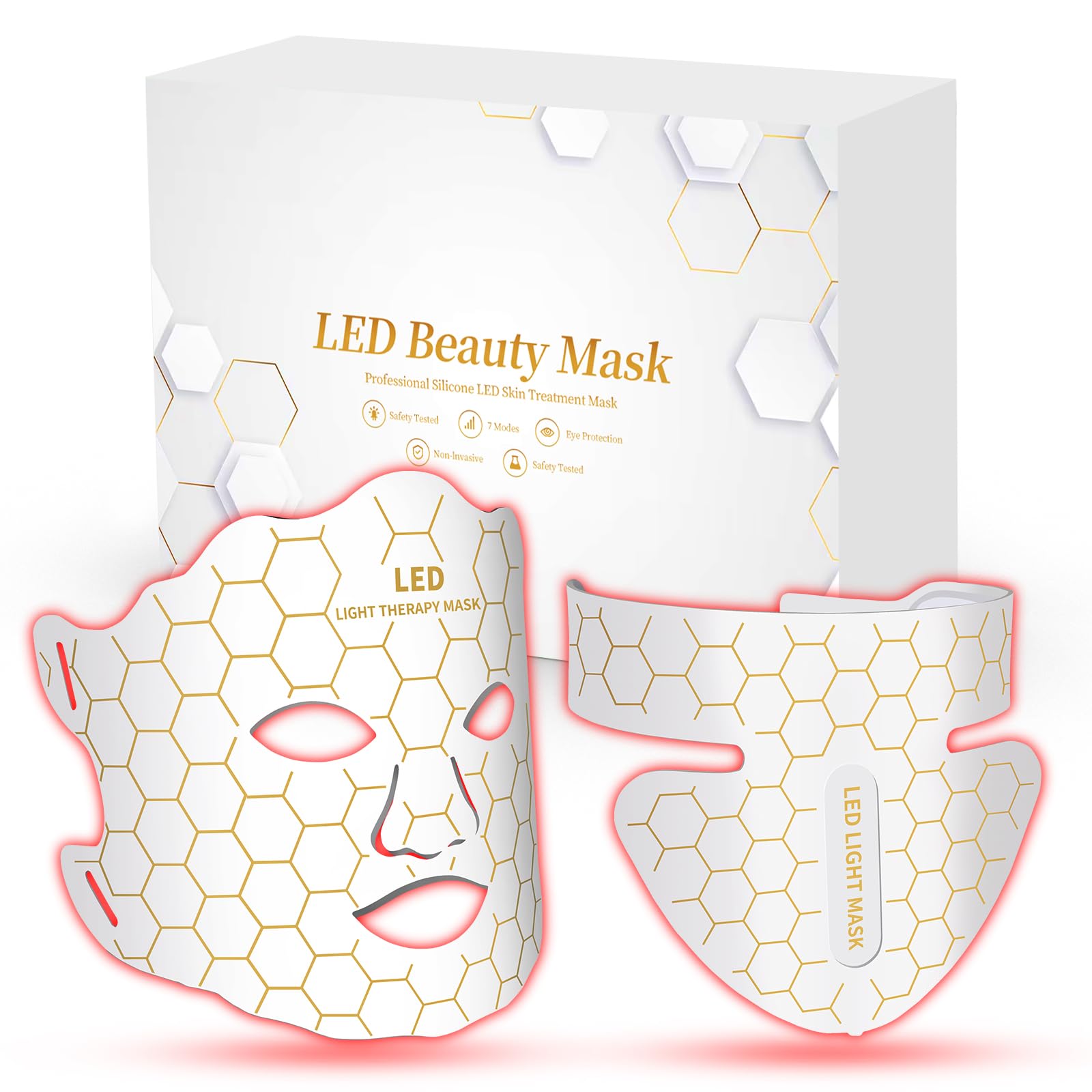 Yahi red light photon facial mask with remote control for easy at-home sessions