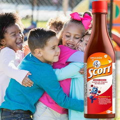 Yahve cherry-emulsion pour action showing easy dosing for children.