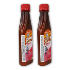 Yahve cod liver oil emulsion cherry pour shows easy dosing for children.
