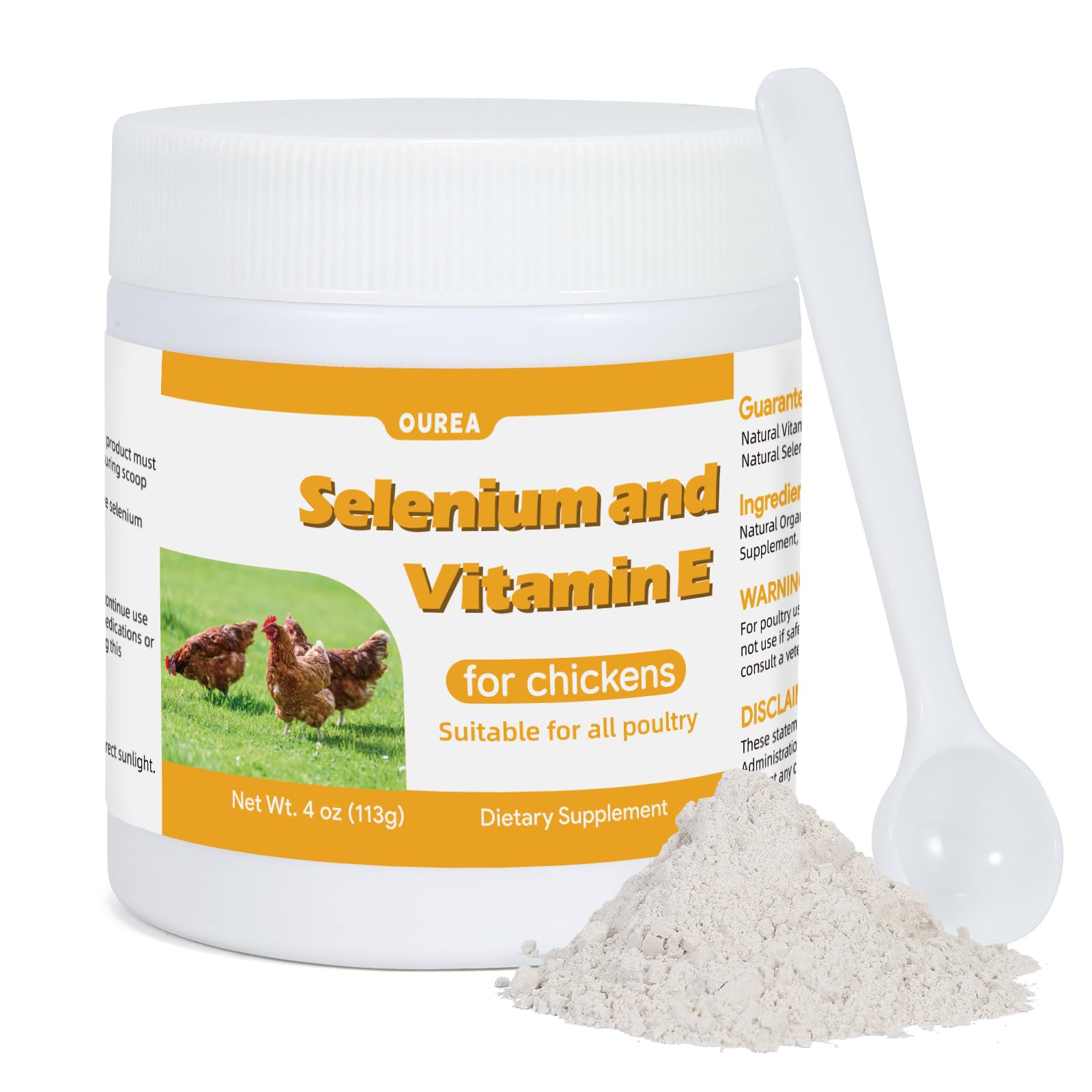 Yakucho E+S Poultry Vitality Formula bottle label highlights balanced nutrition for poultry.